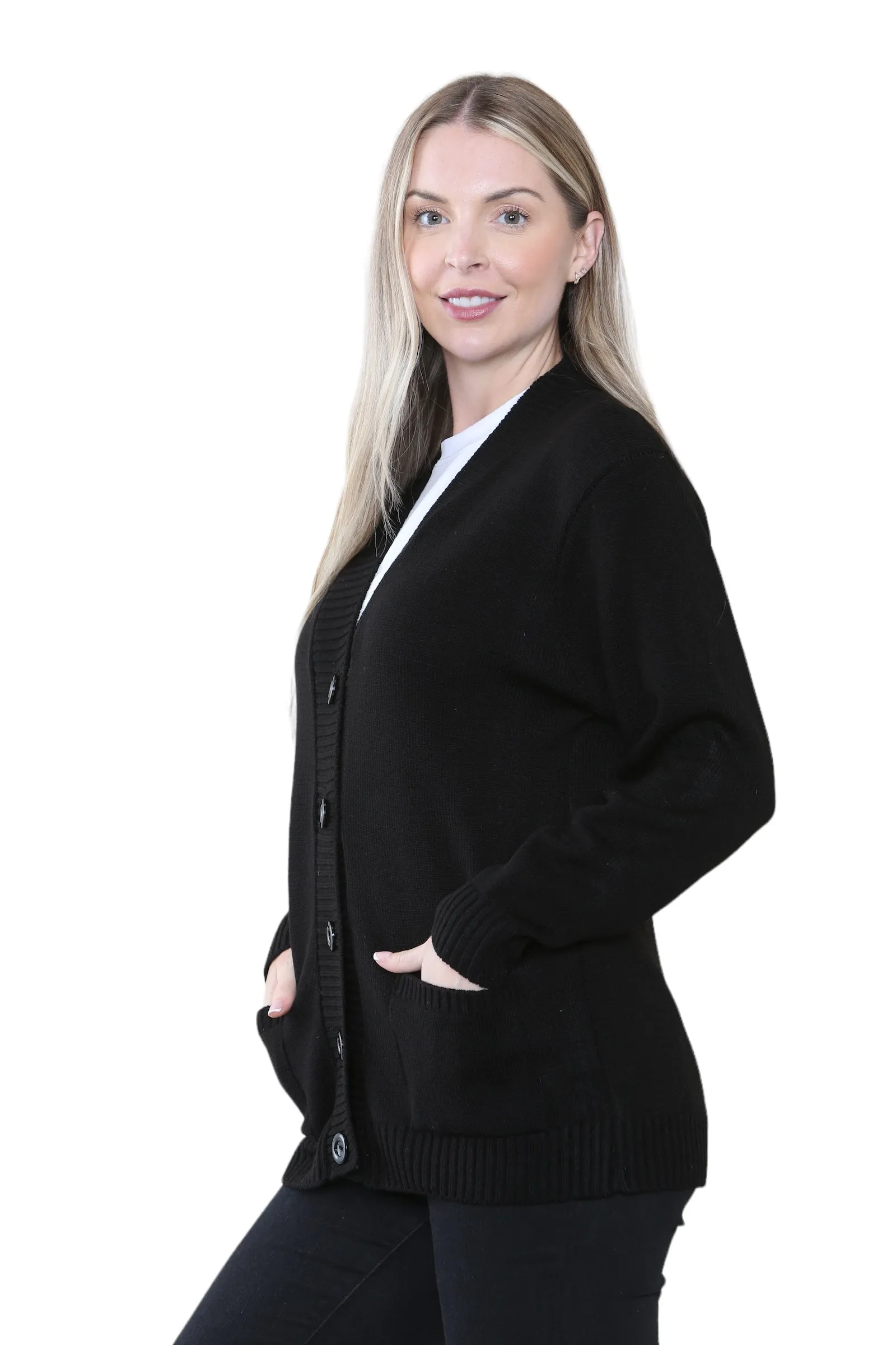 Women Knitted Plain Cardigan