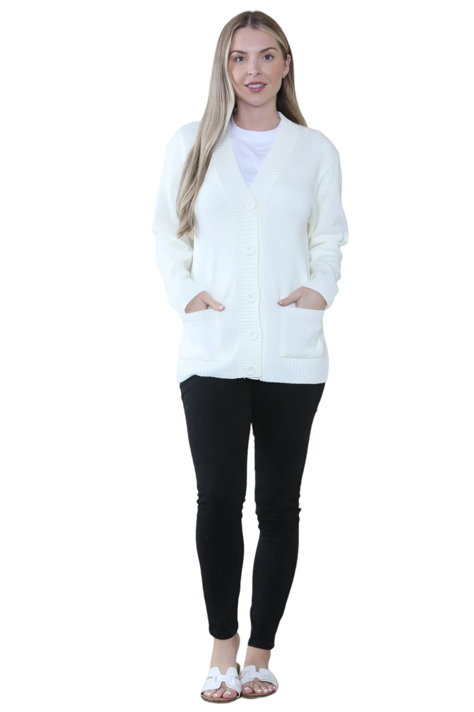 Women Knitted Plain Cardigan