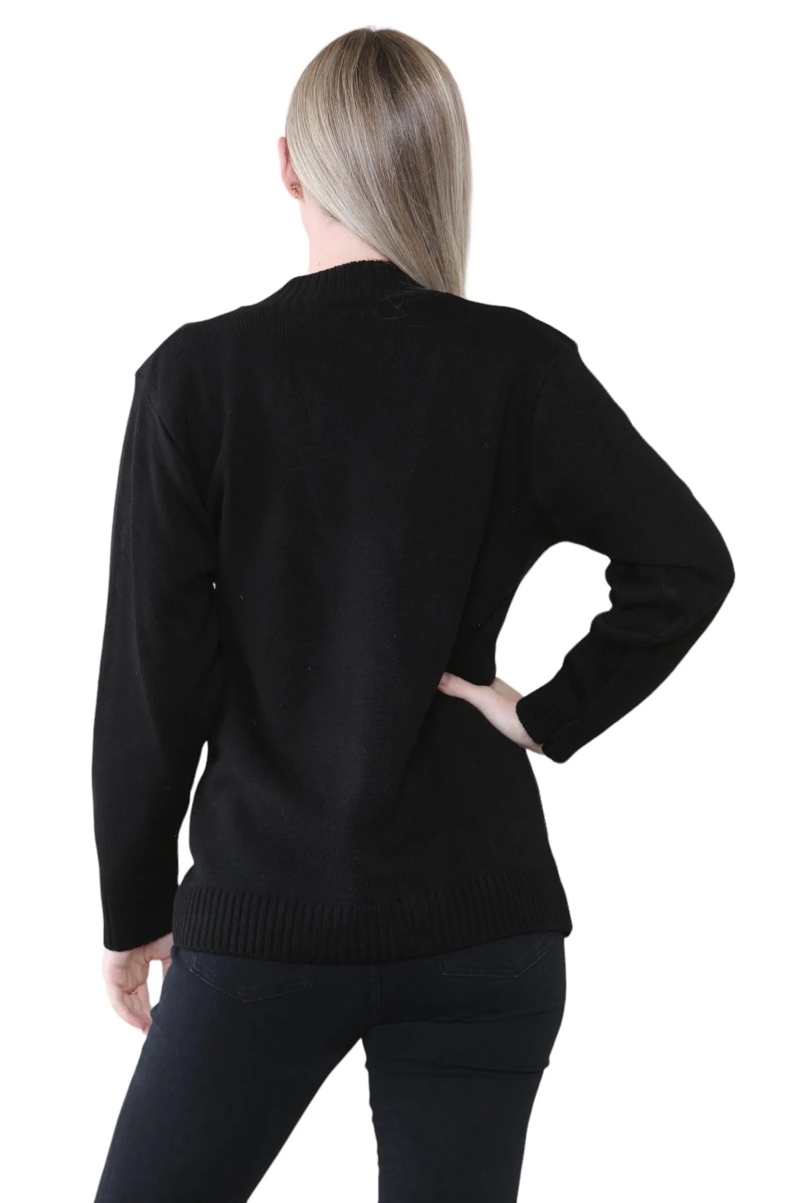 Women Knitted Plain Cardigan