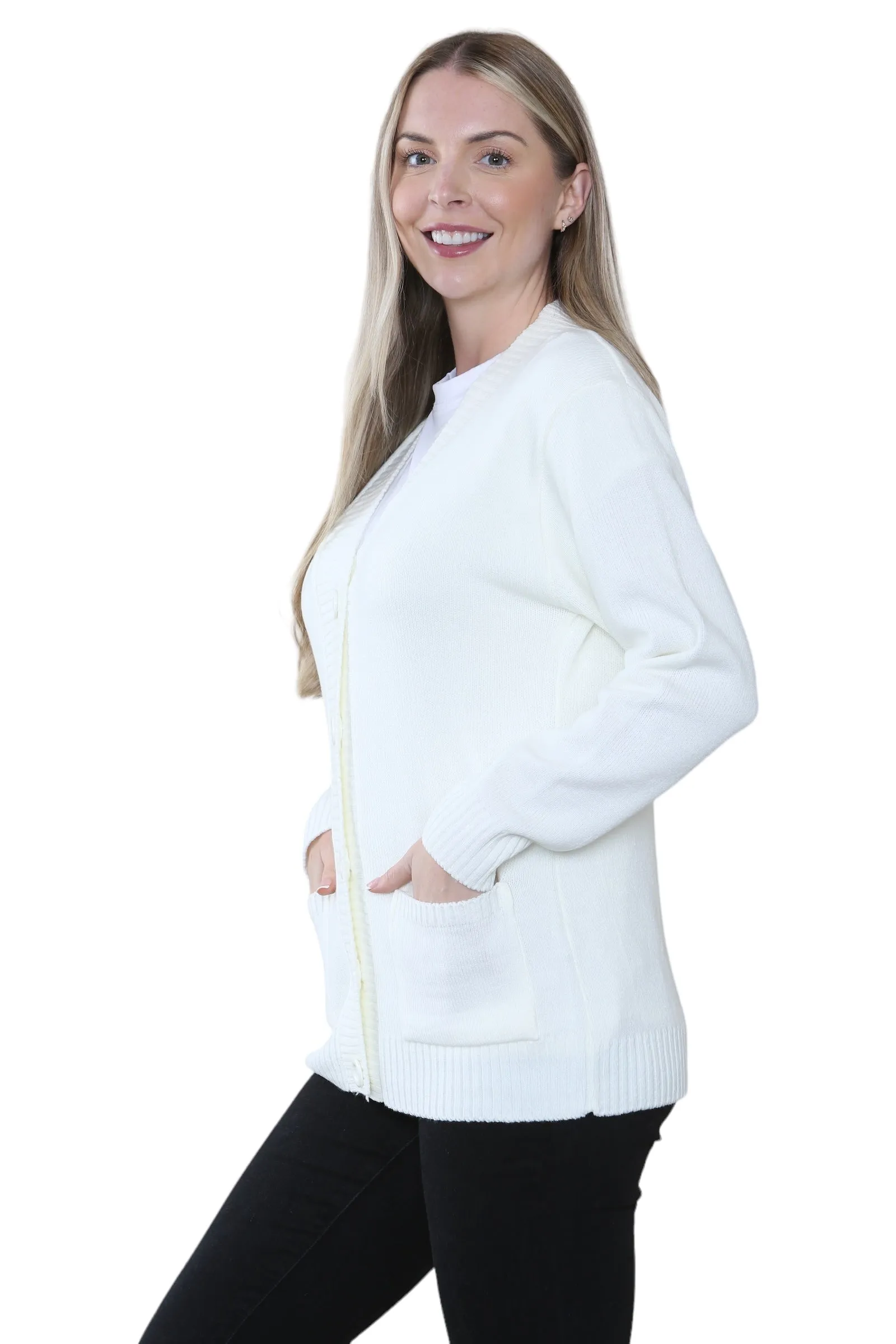 Women Knitted Plain Cardigan