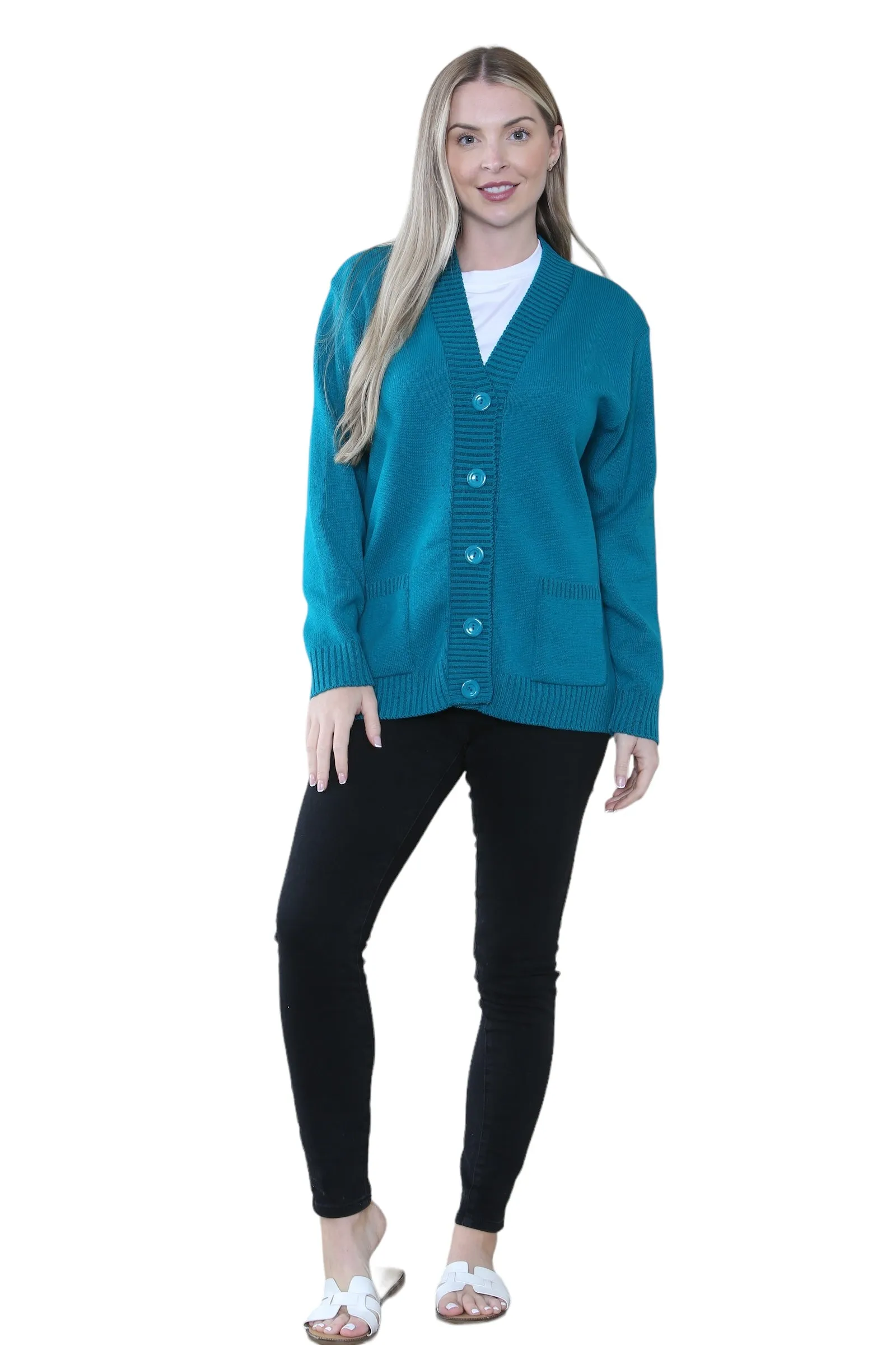 Women Knitted Plain Cardigan