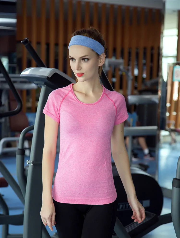 Women Professional Shirt for Fitness Running Sports T shirt Short-sleeved Quick Drying Tees Jogging Exercises Woman Tops