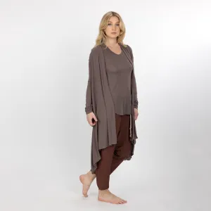 Womens Long Sleeve Cardigan Wrap - Iron