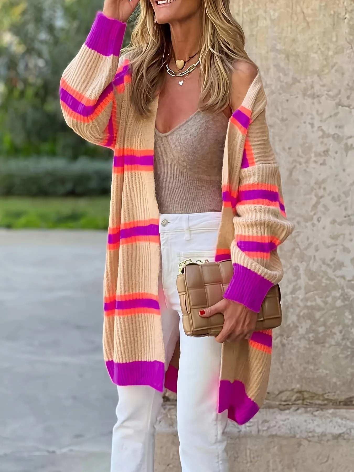 Women's Multi-Color Patchwork Cardigan