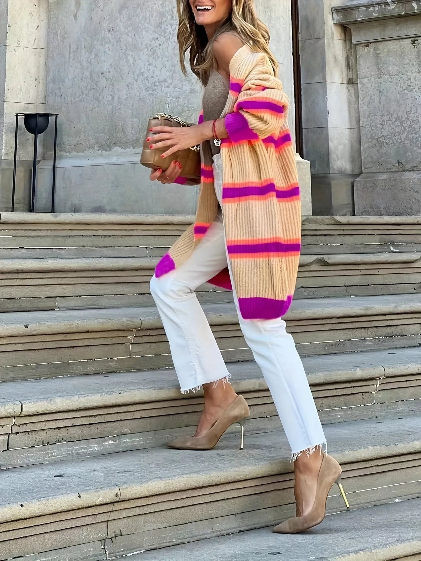Women's Multi-Color Patchwork Cardigan