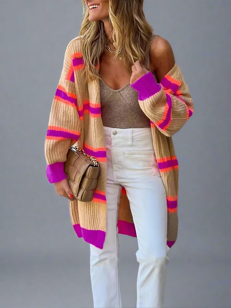 Women's Multi-Color Patchwork Cardigan