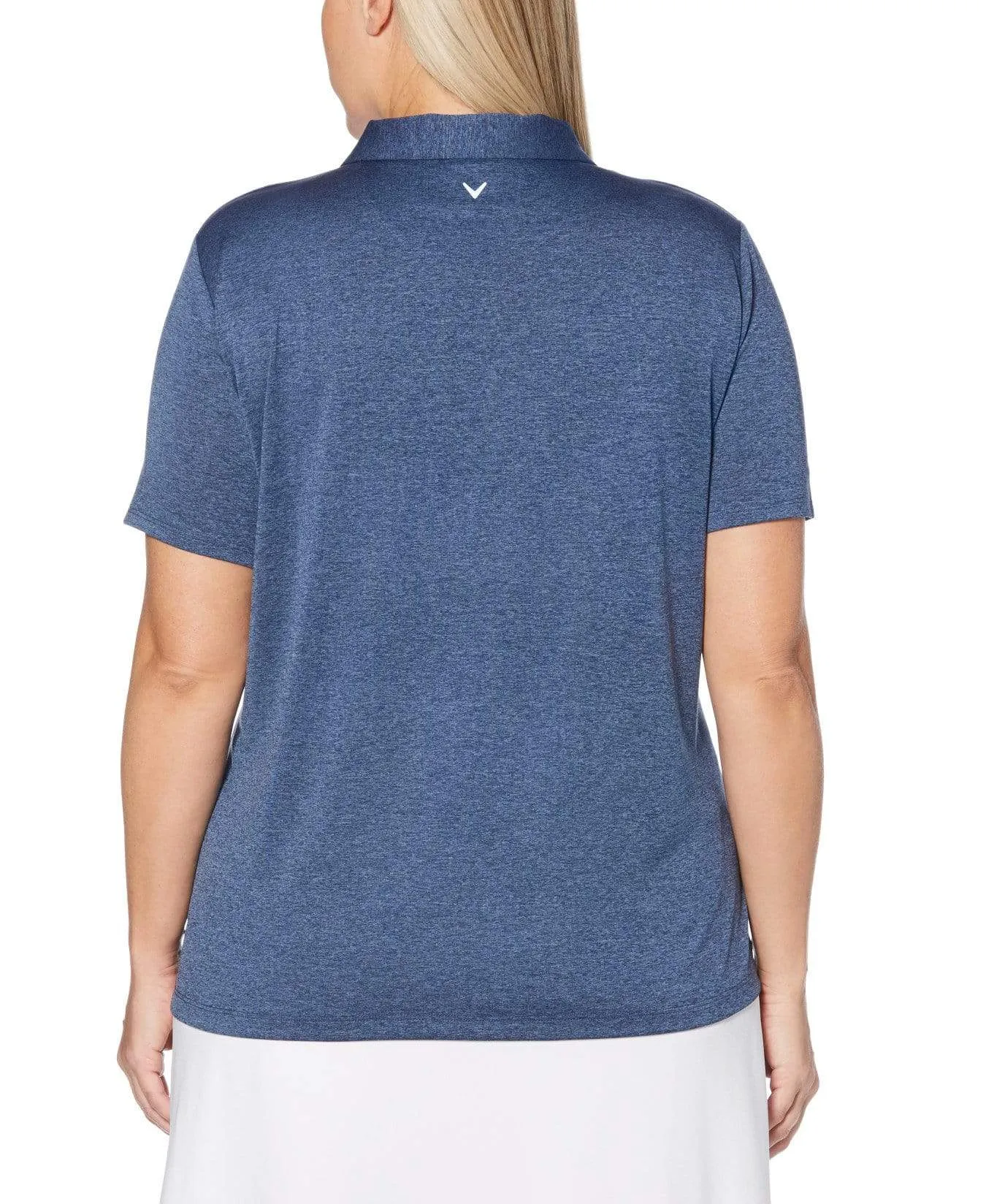 Womens Plus 1/4 Zip Heather Polo