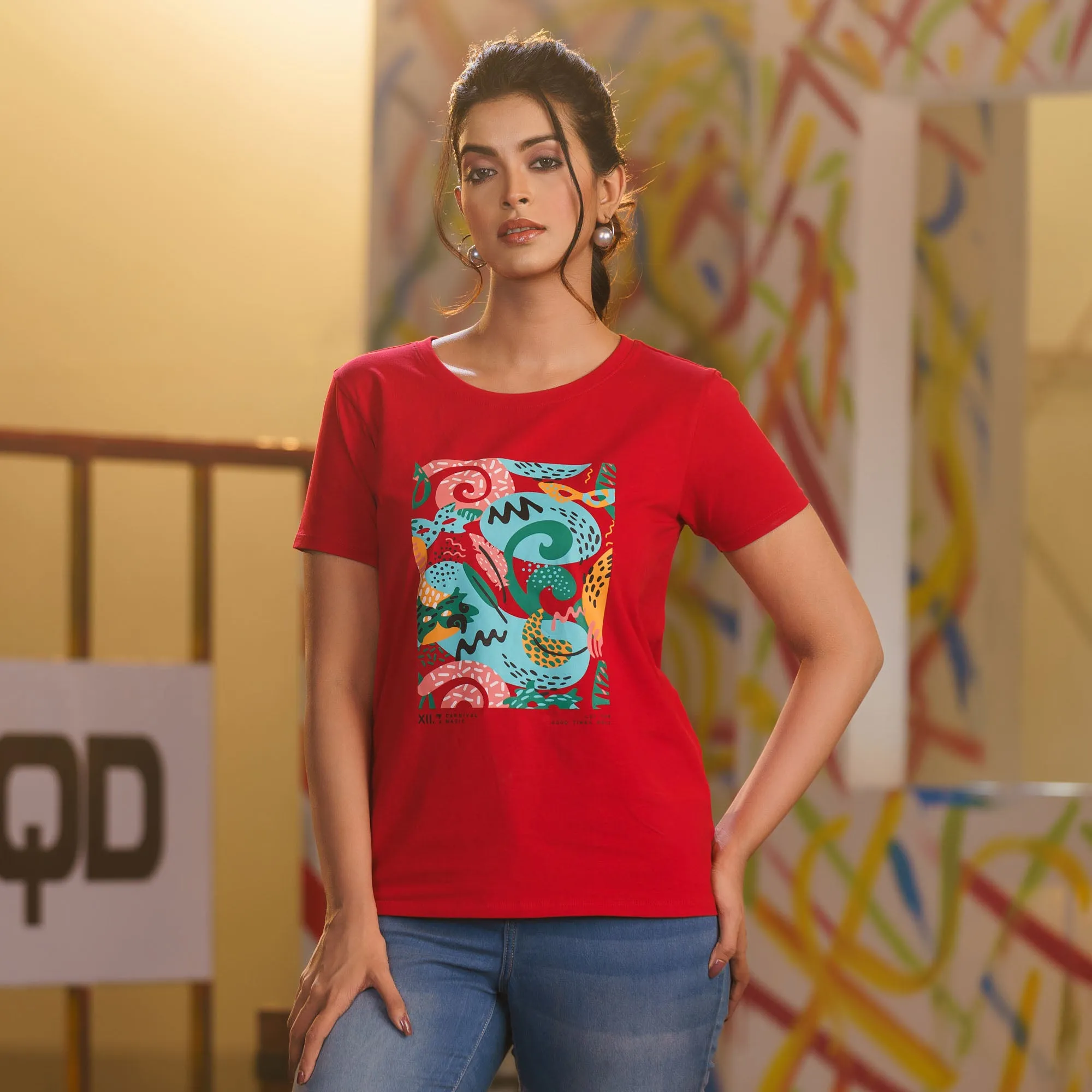 Womens T-Shirt-Maroon