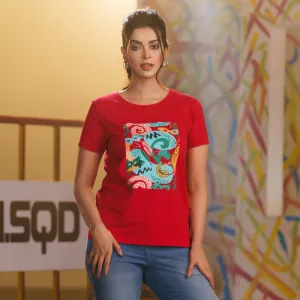 Womens T-Shirt-Maroon