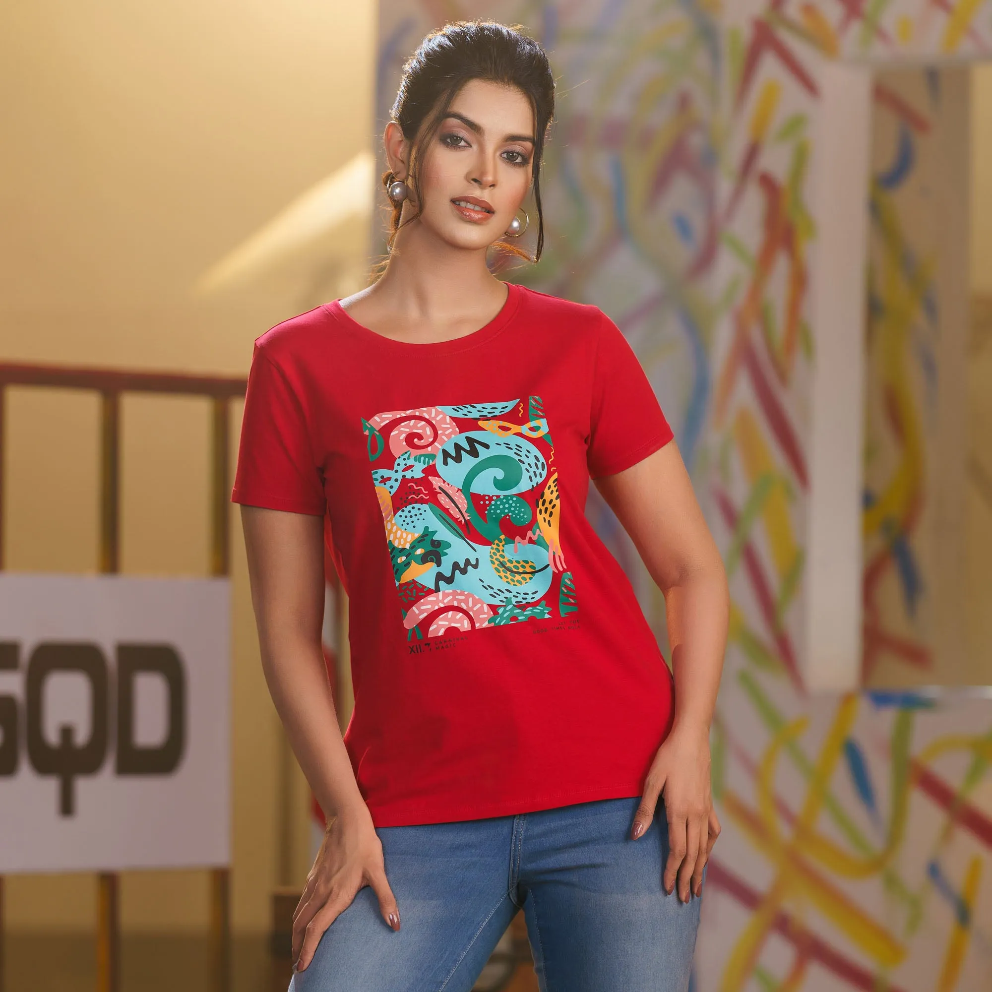 Womens T-Shirt-Maroon