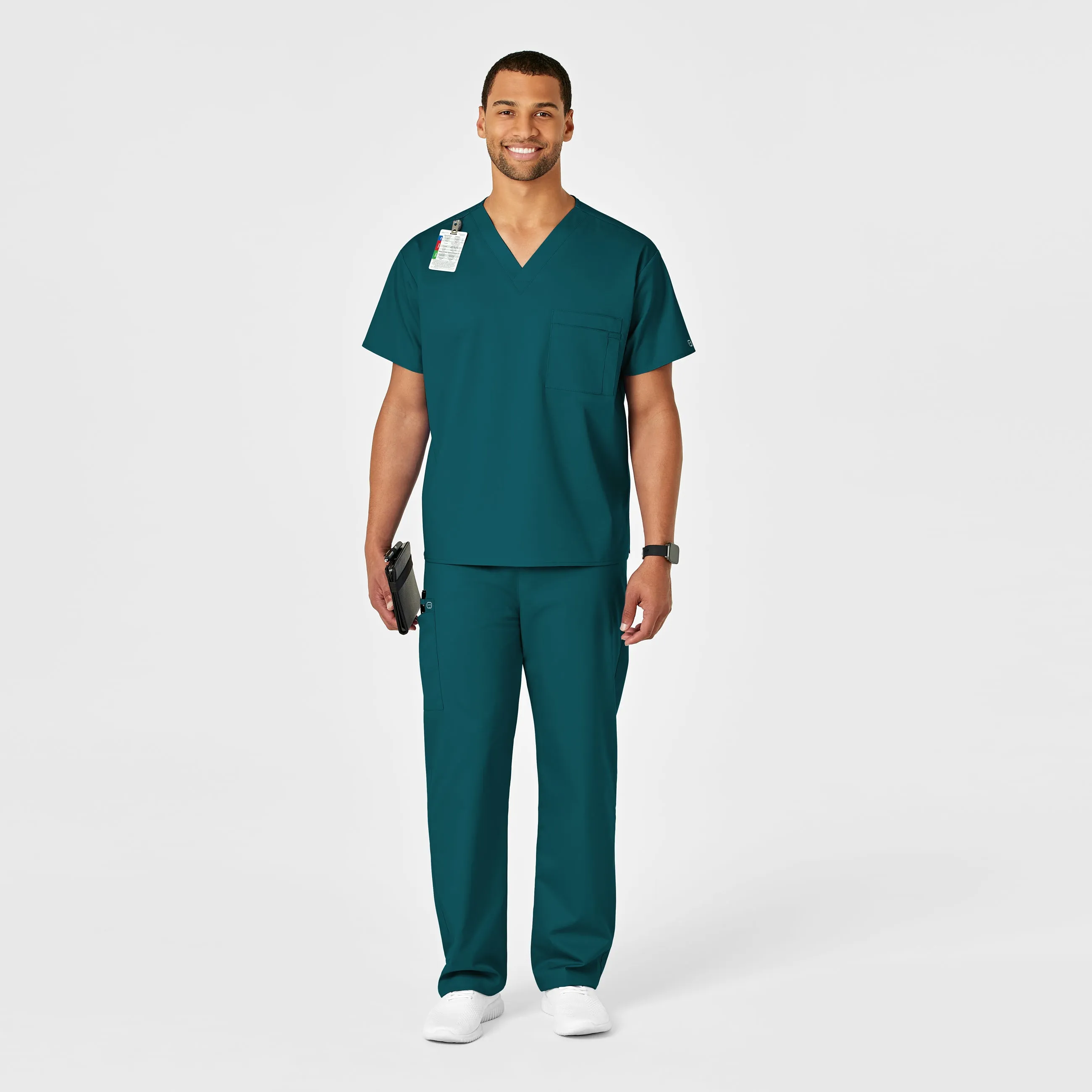 WonderWORK 500 Unisex Drawstring Cargo Scrub Pants Caribbean Blue
