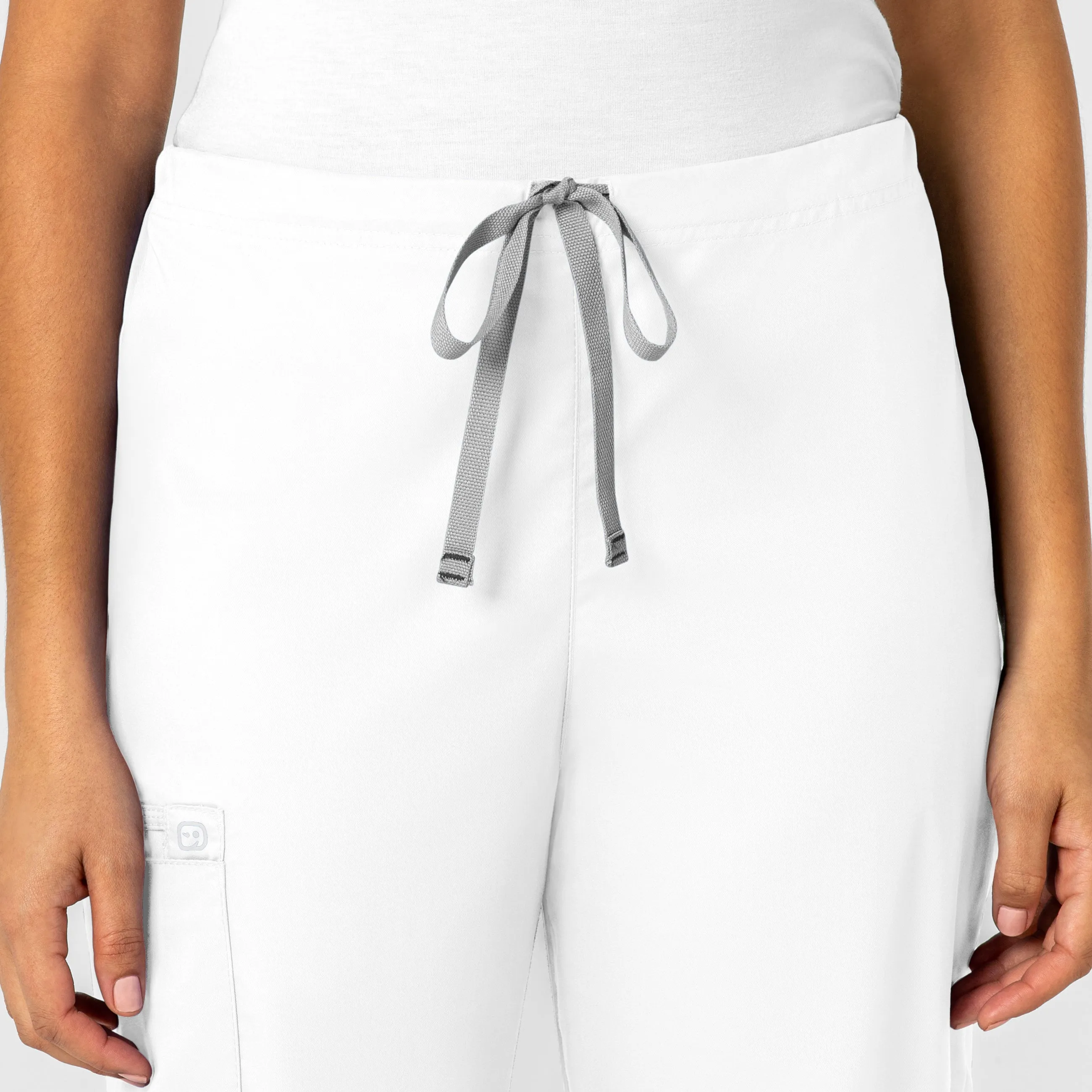 WonderWORK 500 Unisex Drawstring Cargo Scrub Pants White