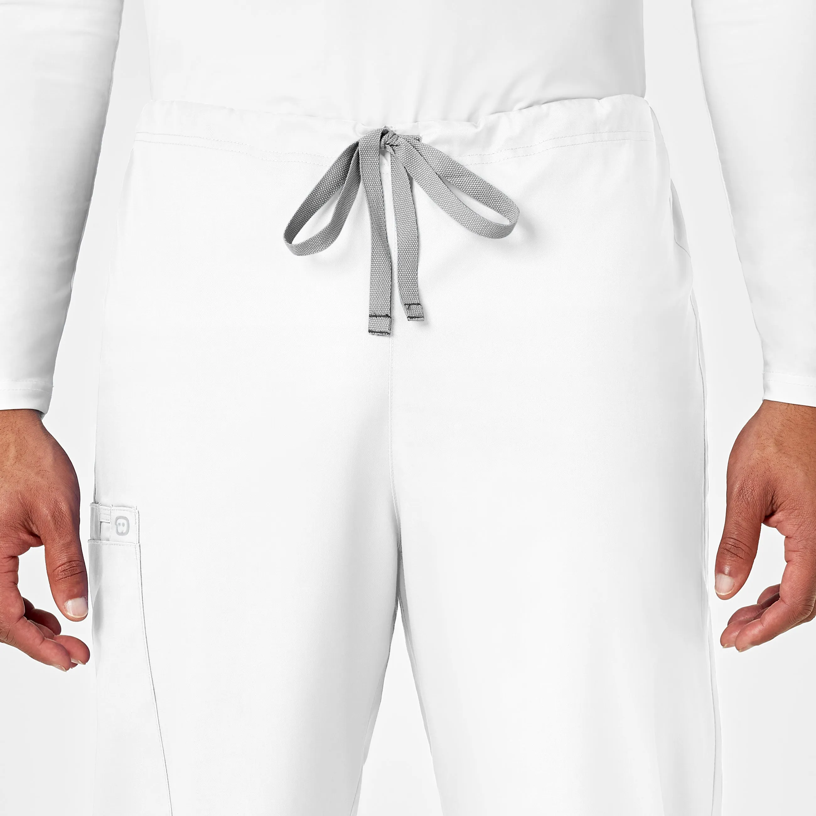 WonderWORK 500 Unisex Drawstring Cargo Scrub Pants White