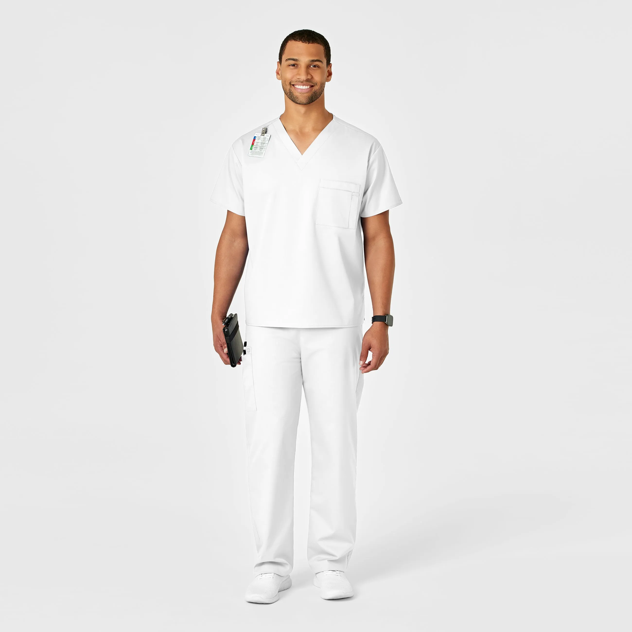 WonderWORK 500 Unisex Drawstring Cargo Scrub Pants White
