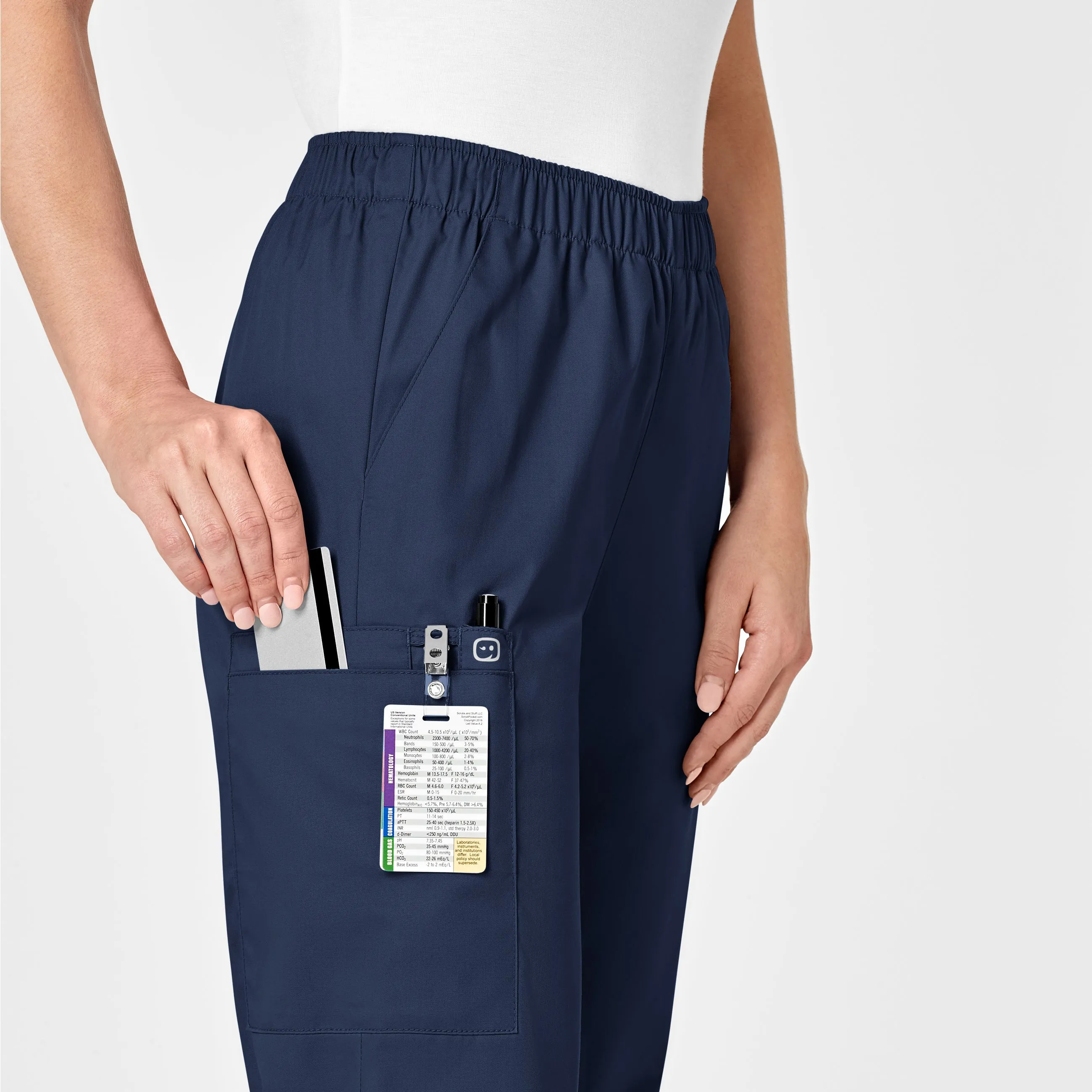 WonderWORK 501 Pull-On Cargo Scrub Pants Navy