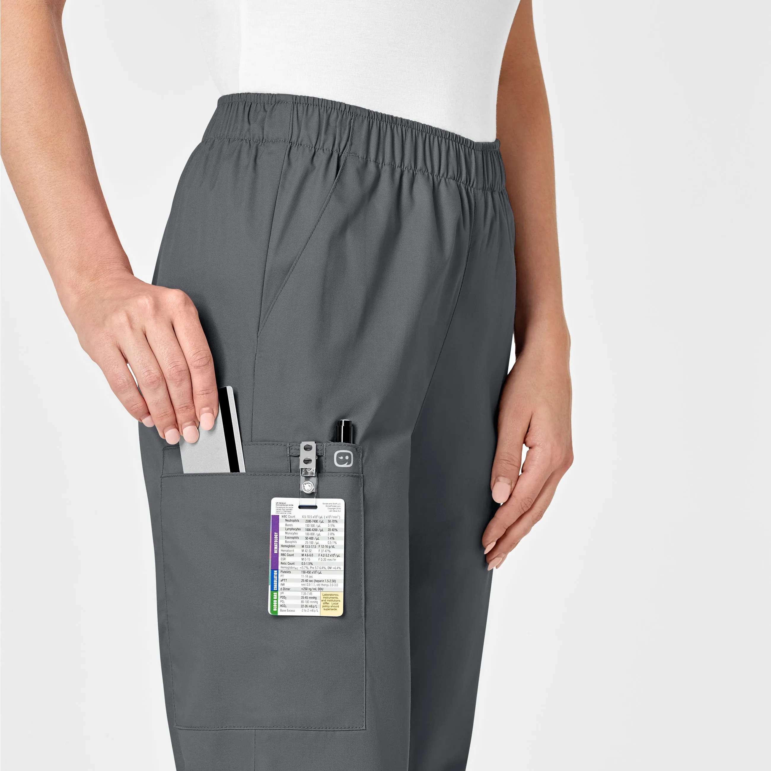 WonderWORK 501 Pull-On Cargo Scrub Pants Pewter