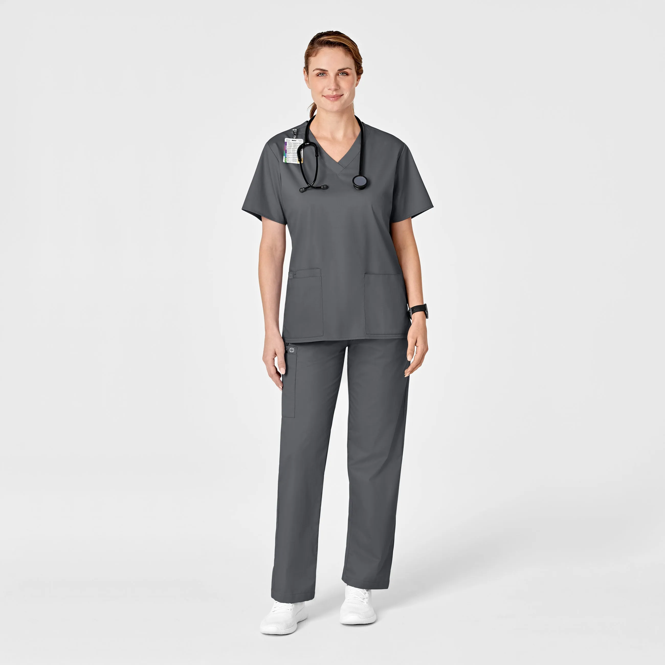 WonderWORK 501 Pull-On Cargo Scrub Pants Pewter