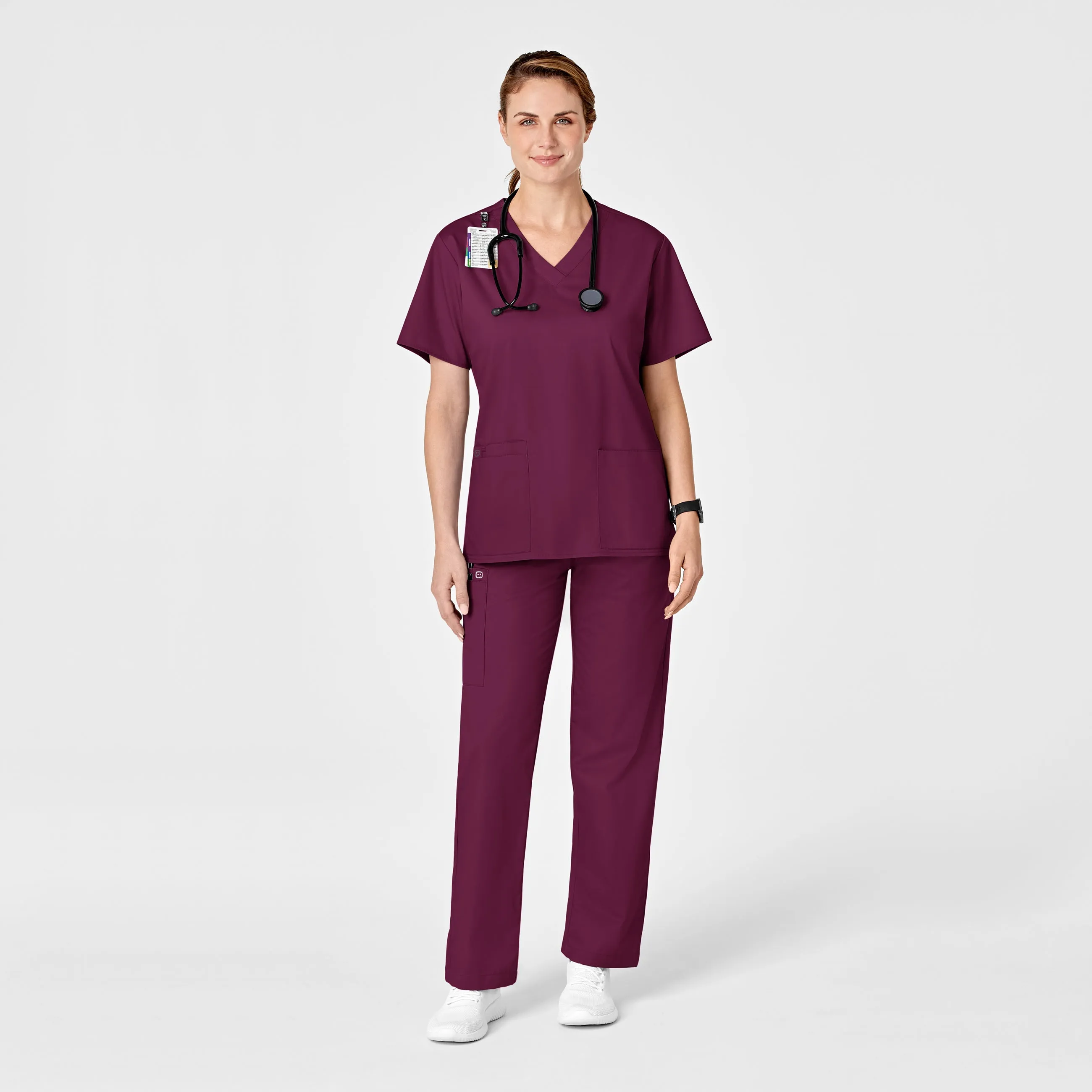 WonderWORK 501 Pull-On Cargo Scrub Pants Wine