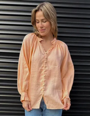 Worthier Apricot Linen Blouse