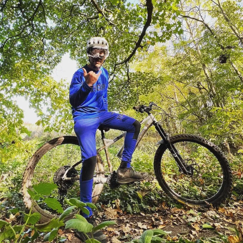 X5CAPE Rebellion Royal Blue Carbon Fibre Mountain Bike Race Kit