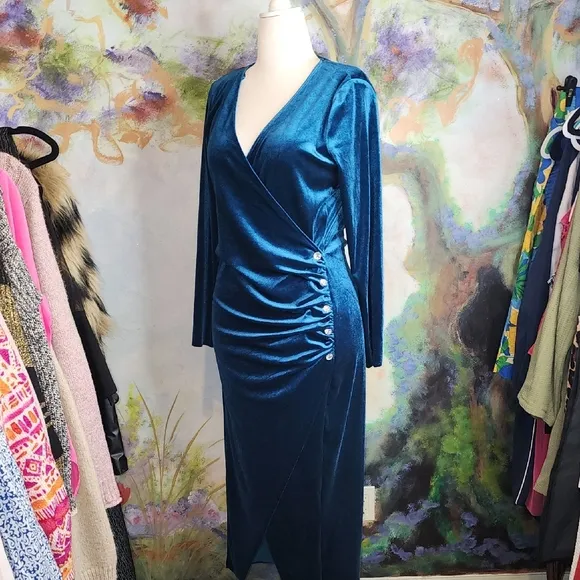 Zara JEWEL BUTTONED VELVET DRESS