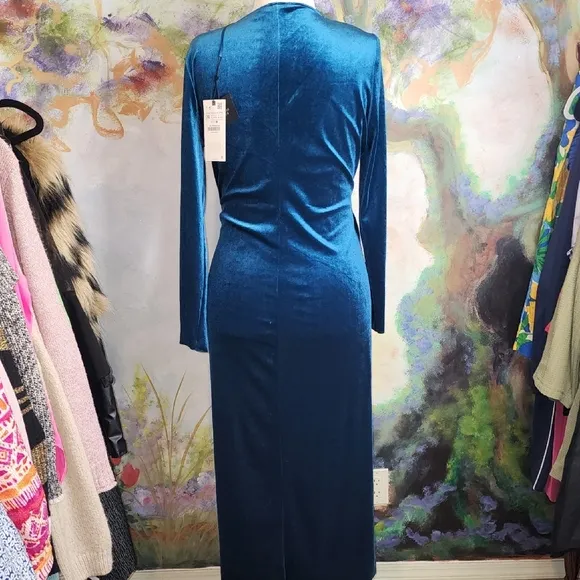 Zara JEWEL BUTTONED VELVET DRESS