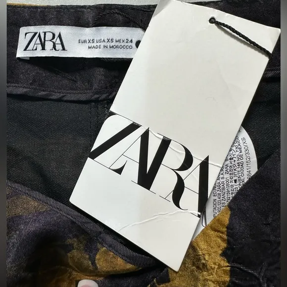 ZARA WOMAN HIGH-WAIST LAYERED MIDI ZW COLLECTION PRINTED SKIRT NWT