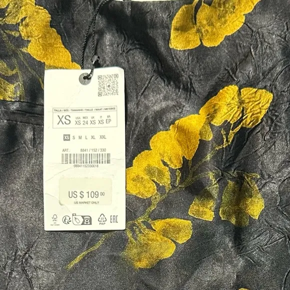 ZARA WOMAN HIGH-WAIST LAYERED MIDI ZW COLLECTION PRINTED SKIRT NWT